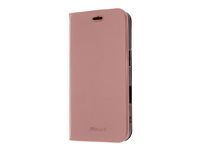 Insmat Easy - Lommebok for mobiltelefon - polyuretan, kartong+papir, termoplast-polyuretan (TPU) - roserosa - for Apple iPhone 16 650-3290