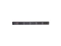 APC Basic Rack PDU Zero U - Strømfordelingslist (kan monteres i rack) - AC 120/208/230 V - inngang: IEC 60320 C20 - utgangskontakter: 15 (power IEC 60320 C13) - 0U - 2.4 m kabel - svart - for P/N: SMX1500RM2UCNC, SMX2KR2UX145, SMX3KR2UNCX145, SMX750C, SMX750CNC, SMX750CUS AP9572