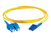C2G LC-SC 9/125 OS1 Duplex Singlemode PVC Fiber Optic Cable (LSZH) - Koblingskabel - SC-enkeltmodus (hann) til LC-enkeltmodus (hann) - 10 m - 10 m - fiberoptisk - dupleks - 9 / 125 micron - OS1 - halogenfri - gul 85591