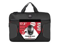 PORT Designs - Premium Pack - notebookbæreveske - 17.3" - med 1000 dpi USB-C og USB-A trådløs optisk mus 501874