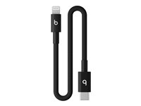 Beats - Lightning-kabel - 24 pin USB-C hann til Lightning hann - 20 cm - svart bolt - flettet kabel, Rask lading, forsterket design MEQM4ZM/A