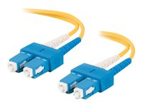 C2G SC-SC 9/125 OS1 Duplex Singlemode PVC Fiber Optic Cable (LSZH) - Koblingskabel - SC-enkeltmodus (hann) til SC-enkeltmodus (hann) - 2 m - 2 m - fiberoptisk - dupleks - 9 / 125 micron - OS1 - halogenfri - gul 85569