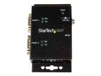 StarTech.com USB to Serial Adapter - 2 Port - Wall Mount - Din Rail Clips - Industrial - COM Port Retention - FTDI - DB9 (ICUSB2322I) - Seriell adapter - USB 2.0 - RS-232 x 2 - svart ICUSB2322I