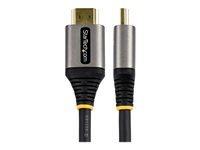 StarTech.com 16ft (5m) HDMI 2.1 Cable, Certified Ultra High Speed HDMI Cable 48Gbps, 8K 60Hz/4K 120Hz HDR10+ eARC, Ultra HD 8K HDMI Cable/Cord w/TPE Jacket, For UHD Monitor/TV/Display - Dolby Vision/Atmos, DTS-HD (HDMM21V5M) - Ultra High Speed - HDMI-kabel med Ethernet - HDMI hann til HDMI hann - 5 m - skjermet - grå, svart - passiv, 4K 120 Hz støtte, 8 K 60 Hz (7680 x 4320) støtte - for P/N: 4PORT-8K-HDMI-SWITCH HDMM21V5M