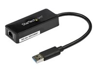 StarTech.com USB 3.0 Ethernet Adapter - USB 3.0 Network Adapter NIC with USB Port - USB to RJ45 - USB Passthrough (USB31000SPTB) - Nettverksadapter - USB 3.0 - Gigabit Ethernet - svart - for P/N: TB33A1C USB31000SPTB