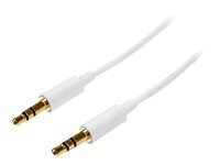 StarTech.com 1m White Slim 3.5mm Stereo Audio Cable - 3.5mm Audio Aux Stereo - Male to Male Headphone Cable - 2x 3.5mm Mini Jack (M) White (MU1MMMSWH) - Lydkabel - mini-phone stereo 3.5 mm hann til mini-phone stereo 3.5 mm hann - 1 m - hvit MU1MMMSWH