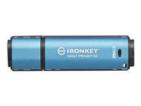Kingston IronKey Vault Privacy 50 Series - USB-flashstasjon - kryptert - 256 GB - USB 3.2 Gen 1 - TAA-samsvar IKVP50/256GB