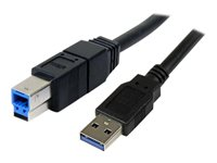 StarTech.com 3m Black SuperSpeed USB 3.0 Cable A to B M/M - USB-kabel - USB Type B (hann) til USB-type A (hann) - USB 3.0 - 3 m - formstøpt - svart USB3SAB3MBK