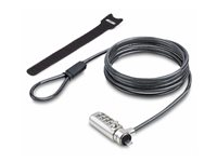 StarTech.com Slim Lock K-Slot Compatible, 6.6ft Combination Locking Cable - Sikkerhetskabellås - svart og sølv - 2 m - TAA-samsvar SSTDC4D-LAPTOP-LOCK