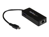 StarTech.com USB-C to Ethernet Gigabit Adapter - Thunderbolt 3 Compatible - USB Type C Network Adapter - USB C Ethernet Adapter (US1GC301AU) - Nettverksadapter - USB-C - Gigabit Ethernet + USB 3.1 Gen 2 - svart US1GC301AU