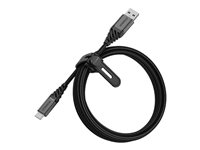 OtterBox Premium - USB-kabel - USB-C (hann) til USB (hann) - USB 2.0 - 3 A - 2 m - mørk askesvart 78-52665