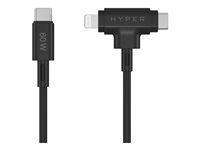 HyperJuice - Lightning-kabel - USB-C hann til Lightning, USB-C hann - 1.5 m - svart HJ4010BKGL