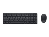 Dell Pro Compact Silent Keyboard and Mouse - KM555 - Tastatur- og mussett - trådløs - 2.4 GHz, Bluetooth 5.1 - QWERTY - Islandsk - svart - med 3 years NBD Advance Exchange KM555-BLK-ICE
