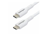 StarTech.com 3m White USB-C Charging Cable, USB C Cable, 60W 3A PD - USB-kabel - USB-C (hann) til USB-C (hann) - USB 2.0 - 5 / 9 / 12 / 15 / 20 V - 3 A - 3 m - halogenfri, passiv, USB Power Delivery (60W), støtte for Power Delivery 2,0 - hvit USB2CC3MWHE