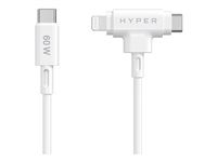 HyperJuice - Lightning-kabel - USB-C hann til Lightning, USB-C hann - 1.5 m - hvit HJ4010WHGL