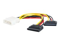 C2G Serial ATA (SATA) Dual Power Splitter Cable - Strømsplitter - 4-pin intern strøm (hann) til SATA-strøm (hann) - 15 cm - svart 81854