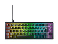 CHERRY K5V2 - Tastatur - 65% - compact TKL - belyst - USB - QWERTY - Nordisk - tastsvitsj: CHERRY MX2A Rød (hot-swappable) - svart CX-K5V2-RGB-CPT-BLACK-R-NOR