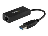 StarTech.com USB 3.0 to Gigabit Ethernet Adapter - 10/100/1000 NIC Network Adapter - USB 3.0 Laptop to RJ45 LAN (USB31000S) - Nettverksadapter - USB 3.0 - Gigabit Ethernet - svart USB31000S