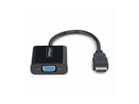 StarTech.com HDMI to VGA Adapter, 1080p, Active Video Converter - Video adapter - HDMI hann til HD-15 (VGA) hunn - 18.95 cm - svart - 1080p-støtte, aktiv, dreven av buss HD2VGAE3