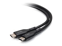 C2G 12ft (3.7m) USB-C Male to USB-C Male Cable (20V 5A) - USB 2.0 (480Mbps) - USB-kabel - USB-C (hann) til USB-C (hann) - USB 2.0 - 20 V - 5 A - 3.7 m - svart C2G28880