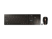 CHERRY DW 9100 SLIM - Tastatur- og mussett - trådløs - 2.4 GHz, Bluetooth 4.2 - QWERTY - USA med eurosymbol - tastsvitsj: CHERRY SX - svart/bronse JD-9100EU-2