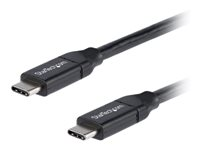 StarTech.com USB C To USB C Cable - 3 ft / 1m - USB-IF Certified - 5A PD - USB 2.0 - USB Type C Charging Cable - USB C Fast Charge Cable (USB2C5C1M) - USB-kabel - USB-C (hann) til USB-C (hann) - Thunderbolt 3 / USB 2.0 - 5 A - 1 m - svart USB2C5C1M