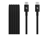 Beats - USB-kabel - 24 pin USB-C (hann) til 24 pin USB-C (hann) - USB 2.0 - 1.5 m - flettet kabel, Hurtiglading opptil 60W, forsterket design - svart bolt (en pakke 2) MDGC4ZM/A