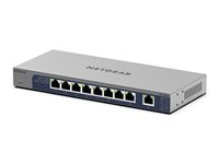 NETGEAR GS108MX - Switch - ikke-styrt - 8 x 10/100/1000 + 1 x 10Gb Ethernet - stasjonær, veggmonterbar - for NETGEAR AGM731F; ProSafe AGM731F, AGM732F, AGM734, AXM761, AXM762, AXM764 GS108MX-100EUS