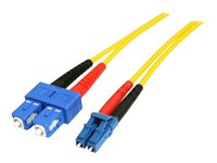 StarTech.com 7m Fiber Optic Cable - Single-Mode Duplex 9/125 - LSZH - LC/SC - OS1 - LC to SC Fiber Patch Cable (SMFIBLCSC7) - Koblingskabel - SC-enkeltmodus (hann) til LC-enkeltmodus (hann) - 7 m - 7 m - fiberoptisk - dupleks - 9 / 125 micron - OS1 - formstøpt - gul SMFIBLCSC7