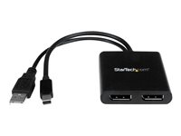 StarTech.com 2-Port Multi Monitor Adapter, Mini DisplayPort 1.2 to DisplayPort MST Hub, Dual 4K 30Hz, Windows Extended Desktop (MSTMDP122DP) - Videosplitter - 2 x DisplayPort - stasjonær MSTMDP122DP