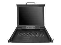 StarTech.com Rackmount KVM Console, Single Port VGA KVM with 17" LCD Monitor for Server Rack, Fully Featured Universal 1U LCD KVM Drawer with Cables & Hardware, USB Support, 50,000 MTBF - LCD KVM Concole Drawer (RKCONS1701) - KVM-konsoll med KVM-svitsj - 1 porter - USB - 17" - kan monteres i rack - 1280 x 1024 @ 60 Hz - 250 cd/m² - 1000:1 - 5 ms - VGA - svart - 1U RKCONS1701