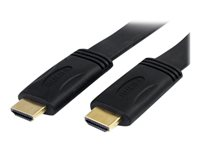StarTech.com 5m Flat High Speed HDMI Cable with Ethernet Ultra HD 4kx2k - HDMI-kabel med Ethernet - HDMI hann til HDMI hann - 5 m - skjermet - svart HDMM5MFL