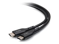 C2G 1.5ft (0.5m) USB-C Male to USB-C Male Cable (20V 5A) - USB 2.0 (480Mbps) - USB-kabel - USB-C (hann) til USB-C (hann) - USB 2.0 - 20 V - 5 A - 50 cm - svart C2G28881