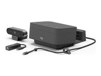 Logitech Logi Dock Focus Room Kit - Videokonferansesett (Logitech BRIO Ultra HD Pro Webcam, Logitech Logi Dock) - Optimert for UC - power adapter included 991-000452