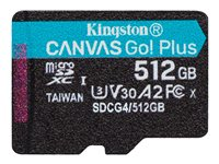 Kingston Canvas Go! Plus - Flashminnekort - 512 GB - A2 / Video Class V30 / UHS-I U3 / Class10 - microSDXC UHS-I SDCG4/512GBSP