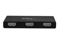 StarTech.com 3-Port Multi Monitor Adapter, USB-C to 3x HDMI Video Splitter, USB Type-C DP 1.2 Alt Mode to HDMI MST Hub, Dual 4K 30Hz or Triple 1080p, Thunderbolt 3 Compatible, Windows Only - Multi Stream Transport (MSTCDP123HD) - Video adapter - USB-C hann til HDMI hunn - 30 cm - svart - 4 K 30 Hz (3840 x 2160) støtte - for P/N: TB33A1C MSTCDP123HD