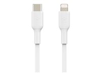 Belkin BoostCharge - Lightning-kabel - USB-C hann til Lightning hann - 2 m - hvit - USB Power Delivery (18 W) CAA003BT2MWH