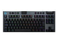 Logitech G G915 X - Tastatur - LIGHTSPEED - TKL - bakgrunnsbelyst - trådløs - Bluetooth 5.0, 2.4 GHz, USB - QWERTY - Nordisk (dansk/finsk/norsk/svensk) - tastsvitsj: GL Linear - svart 920-012746