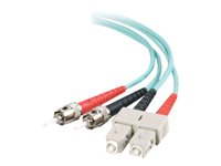 C2G SC-ST 10Gb 50/125 OM3 Duplex Multimode PVC Fiber Optic Cable (LSZH) - Nettverkskabel - ST flermodus (hann) til SC flermodus (hann) - 1 m - 1 m - fiberoptisk - dupleks - 50 / 125 mikroner - OM3 - halogenfri - akvamarin 85522