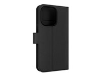 iFrogz Defence - Beskyttelsesboks lommebok for mobiltelefon - lær - svart - for Apple iPhone 15 Pro 302011838