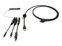C2G 6ft (1.8m) 4K HDMI Premium Cable and Dongle Adapter Ring with Color Coded Mini DisplayPort, DisplayPort, and USB-C - Videoadaptersett - svart - gullglimtkontakter, 4K 60Hz støtte, 4K30Hz-støtte (DisplayPort), 4K30Hz-støtte (mDP) C2G30052
