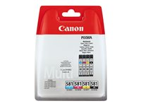 Canon CLI-581 BK/C/M/Y Multi Pack - 4-pack - 5.6 ml - svart, gul, cyan, magenta - original - boks - blekkbeholder - for PIXMA TS6251, TS6350, TS6351, TS705, TS8252, TS8350, TS8351, TS8352, TS9550, TS9551 2103C007
