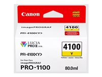 Canon PFI-4100 Y - 80 ml - gul - original - hengeboks - blekkbeholder - for imagePROGRAF PRO-1100 6780C001