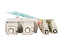 C2G LC-SC 10Gb 50/125 OM3 Duplex Multimode PVC Fiber Optic Cable (LSZH) - Nettverkskabel - SC flermodus (hann) til LC multimodus (hann) - 1 m - 1 m - fiberoptisk - dupleks - 50 / 125 mikroner - OM3 - halogenfri - akvamarin 85531