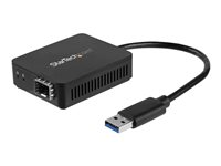 StarTech.com USB 3.0 to Fiber Optic Converter, Compact USB to Open SFP Adapter, USB to Gigabit Network Adapter, USB 3.0 Fiber Adapter Multi Mode(MMF)/Single Mode Fiber (SMF) Compatible - USB Ethernet adapter (US1GA30SFP) - Nettverksadapter - USB 3.0 - 1000Base-LX/1000Base-SX x 1 - svart US1GA30SFP