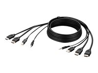 Belkin Secure KVM Combo Cable - Video- / USB / audio-kabel - TAA-samsvar - USB, minijakk, HDMI (hann) til USB-type B, minijakk, HDMI (hann) - 3.05 m - passiv, 4K-støtte - svart F1DN2CCBL-HH10T