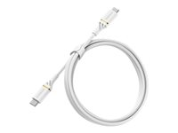 OtterBox Standard - USB-kabel - USB-C (hann) til USB-C (hann) - USB 2.0 - 3 A - 1 m - Power Delivery-støtte - skystøvhvit 78-52672