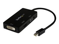 StarTech.com 3 in 1 Mini DisplayPort Adapter - 1080p - Mini DP / Thunderbolt to HDMI / VGA / DVI Splitter for Your Monitor (MDP2VGDVHD) - Video adapter - Mini DisplayPort hann til HD-15 (VGA), DVI-D, HDMI hunn - 27 cm - svart - aktiv, 1920 x 1200 (WUXGA)-støtte - for P/N: DKT31CMDPHPD MDP2VGDVHD