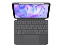 Logitech Combo Touch - Tastatur og folioveske - med styrepute - bakbelysning - Apple Smart connector - QWERTZ - Tysk - grafitt - for Apple 11-inch iPad Pro (M4) 920-012770