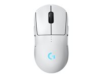Logitech G PRO 2 - Mus - gaming - høyre- og venstrehåndet - optisk - 8 knapper - trådløs, kablet - 2.4 GHz, USB - USB Logitech LIGHTSPEED-mottaker - hvit 910-007302